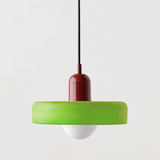 Bauhaus pendellampe i farget glass