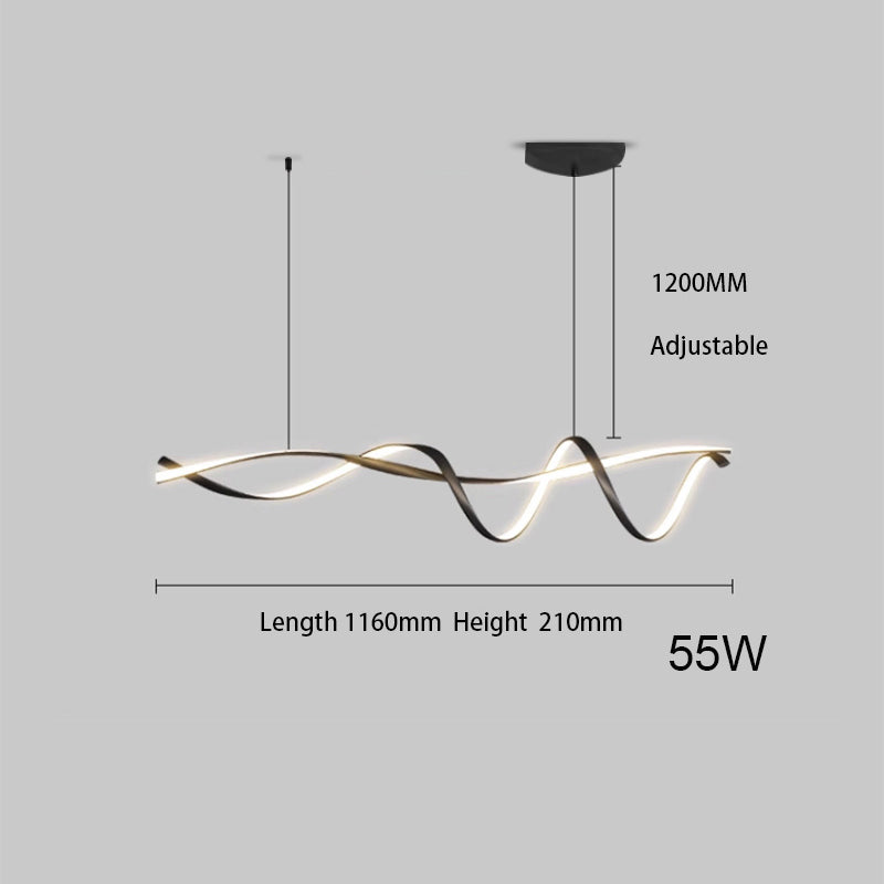 Kreative svarte moderne led lysekroner