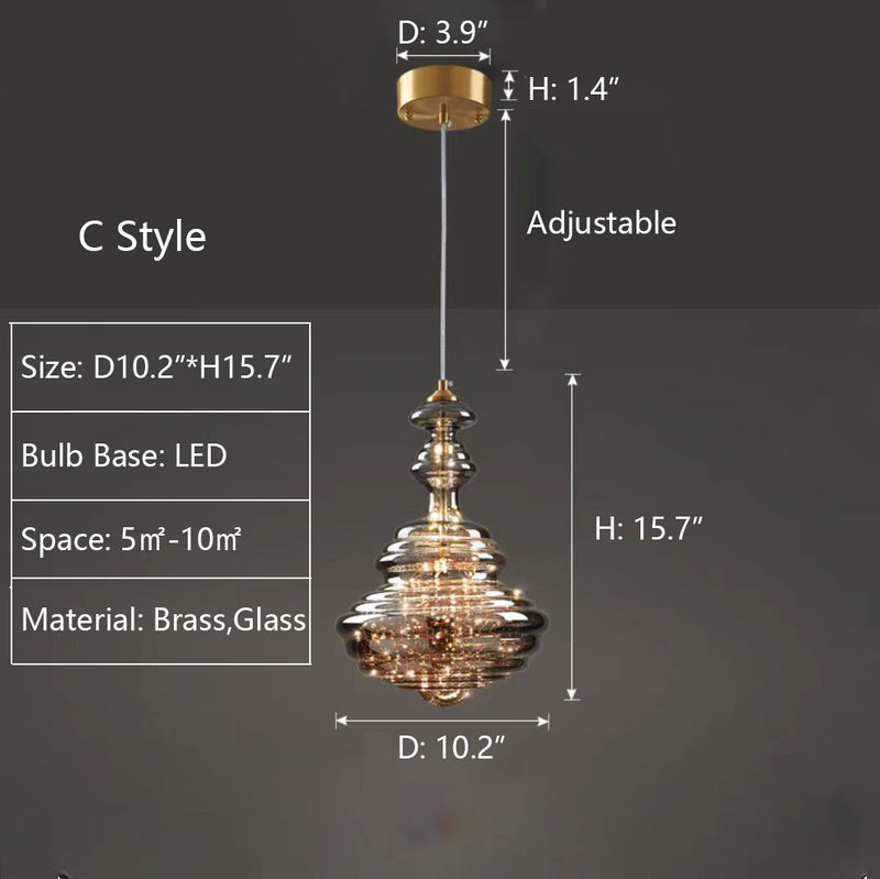 Moderne pendellampe med stjernehimmel i grått glass