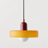 Bauhaus pendellampe i farget glass