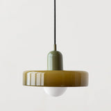 Bauhaus pendellampe i farget glass