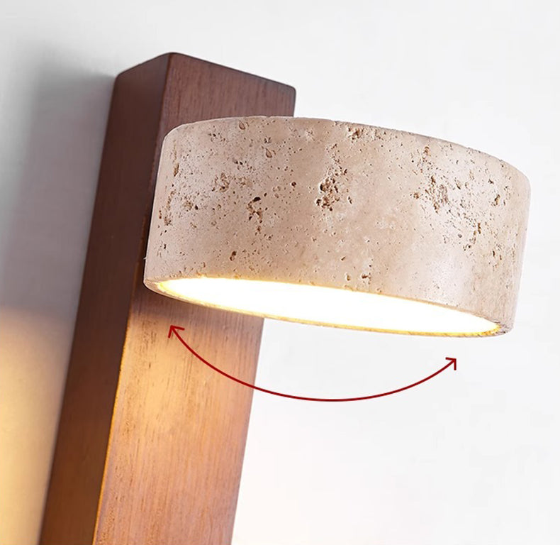 Wabi Sabi Off-white vegglampe i travertin